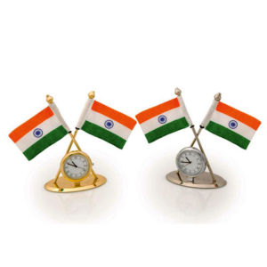 Cross Indian Flag with Clock