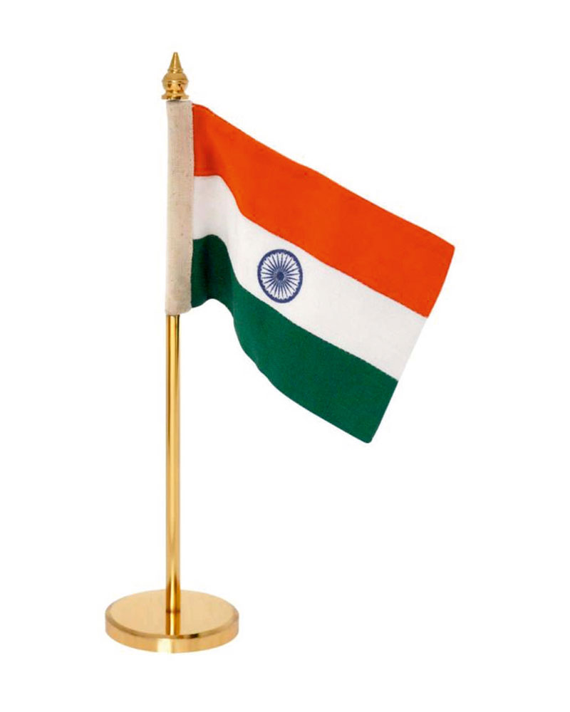 Indian Flag Round Base Gold