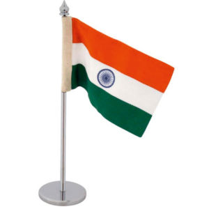 Indian Flag Round Base Silver