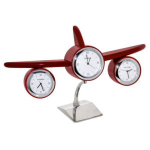 Airplane Table Clock with World Time