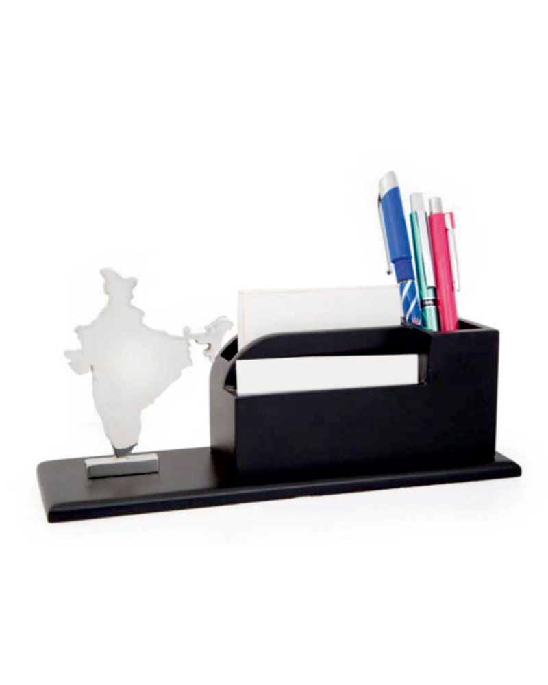 Desk Organizer with India Map and Card Holder