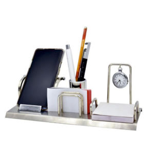 Desk Utility with Mobile Holder | VC Holder | Pen Holder | Clock | Sticky Notes