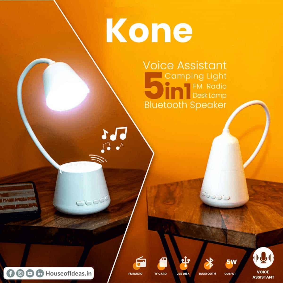 5 in 1 Lamp with Bluetooth Speaker