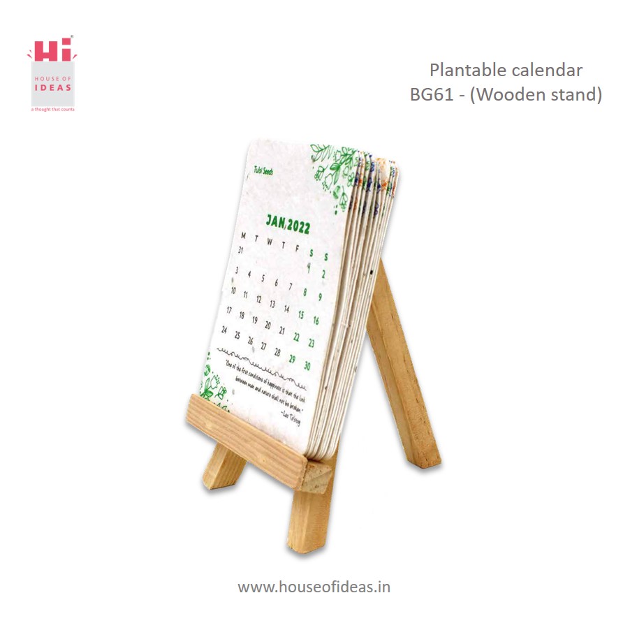 Plantable Calendar | Wooden Easel Stand | Throw & Grow | BG61