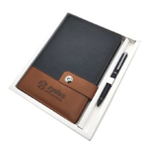 A5 Notebook with  Pen – Black Brown