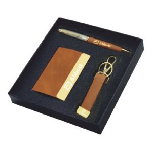Card Holder, Keychain and Pain – Brown