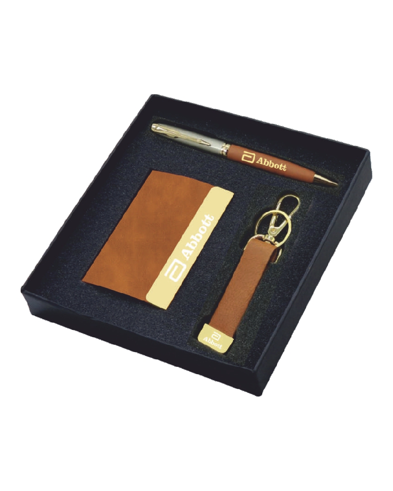 Card Holder, Keychain and Pain – Brown