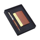 Card Holder and Pen - Brown