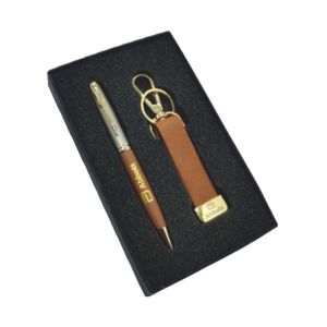 Keychain and Pen – Brown