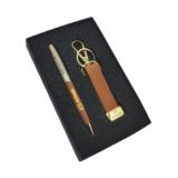 Keychain and Pen - Brown