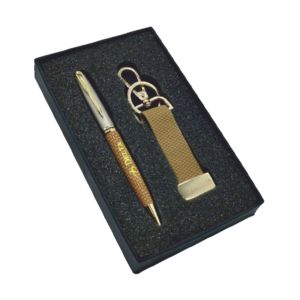 Keychain and Pen – Light Brown