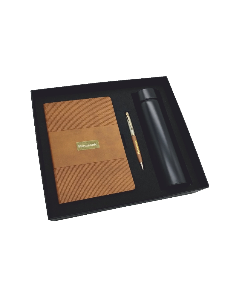 Notebook, Pend and Bottle – Brown