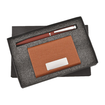Card Holder and Pen – Coffee