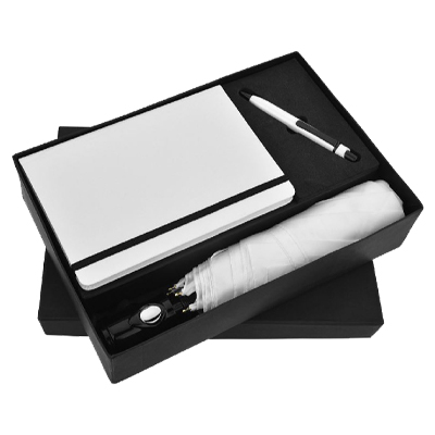 HOI 166 – White Paradise Pen, Diary & Umbrella