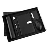 HOI 181 - 6 in 1 Wireless Mouse Wireless Mouse, Cardholder, Diary, Pen, 16GB Pendrive & Temperature Bottle