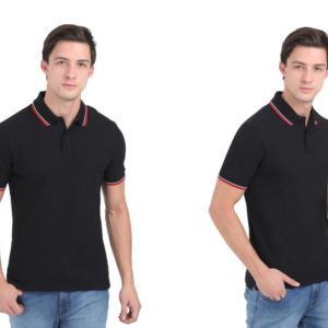 Marks & Spencer Polo T-Shirts I 100% Cotton Plain- Black