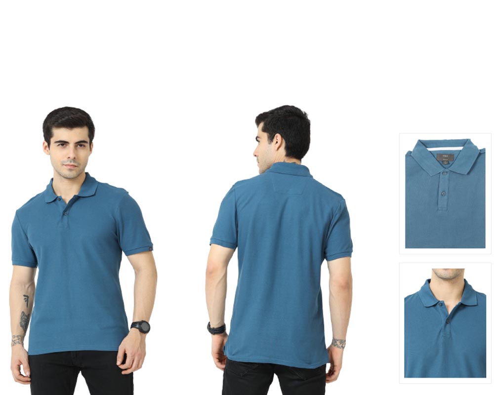Marks & Spencer 100% Cotton Polo T-Shirts- Petrol