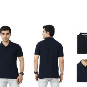 Marks & Spencer 100% Cotton Polo T-Shirts- Navy