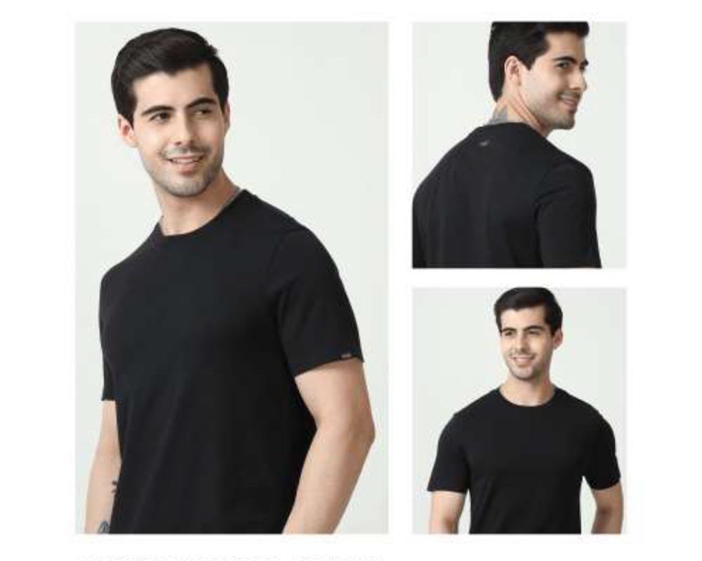 M&S Round Neck T-Shirts -Black