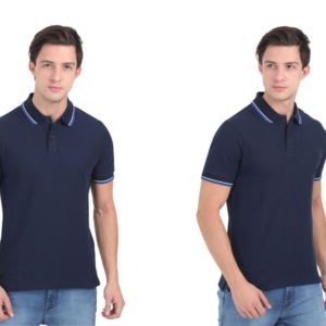 Marks & Spencer Polo T-Shirts I 100% Cotton Plain- Navy Blue