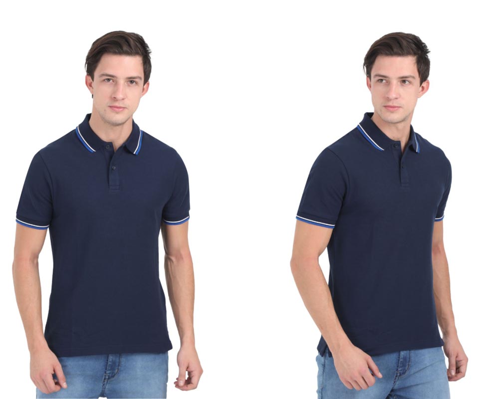 Marks & Spencer Polo T-Shirts I 100% Cotton Plain- Navy Blue