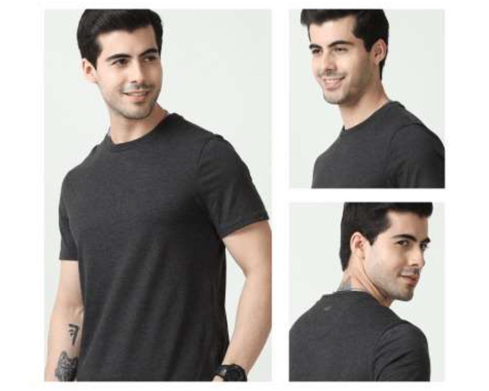 M&S Round Neck T-Shirts -Charcoal grey