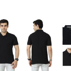 Marks & Spencer 100% Cotton Polo T-Shirts-Black