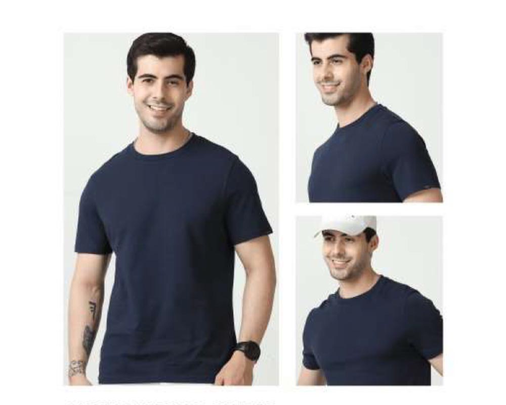 M&S Round Neck T-Shirts -Navy Blue