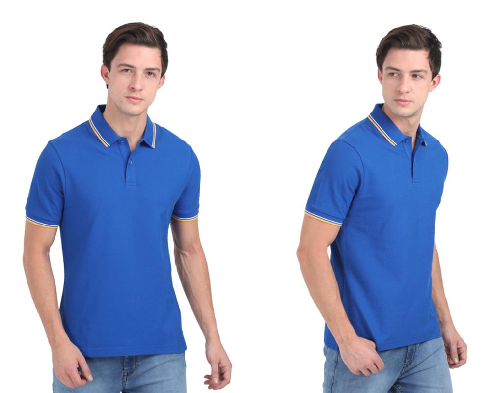 Marks & Spencer Polo T-Shirts I 100% Cotton Plain- Royal Blue