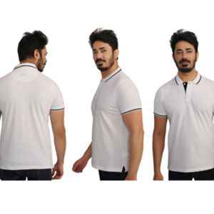 Monte Carlo Poly Cotton Tipping Tshirt – White Color