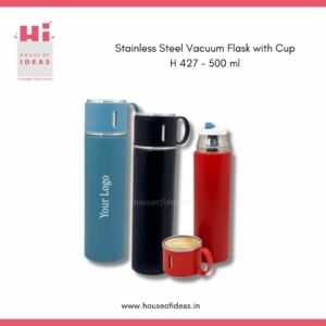 Stainless Steel Vacuum Flask with Cup H 427 – 500 ml