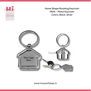 Home Shape Rotating Keychain