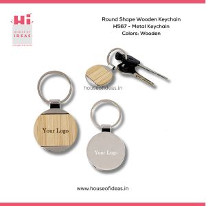 H567-Round Shape Wooden Keychain