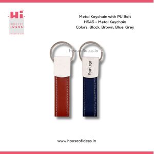 H545-Metal Keychain with PU Belt