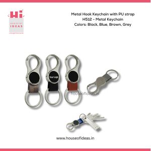 Metal Hook Keychain with PU Strap