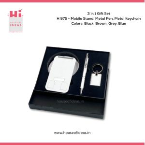 H975-Mobile Stand, Metal Pen, Metal Keychain