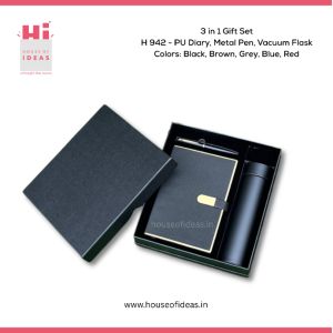 H942-PIJ Diary, Metal Pen, Vacuum Flask