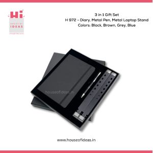 H972-Diary, Metal Pen, Metal Laptop Stand