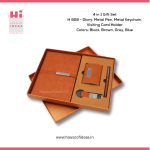 H928-Diary, Metal Pen, Metal Keychain, Visiting Card Holder