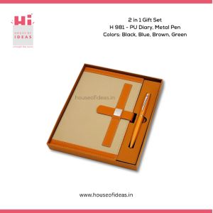 H981-PU Diary, Metal Pen