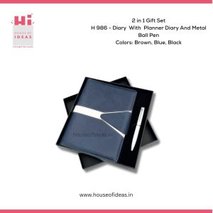 H986-Diary With Planner Diary And Metal Ball Pen