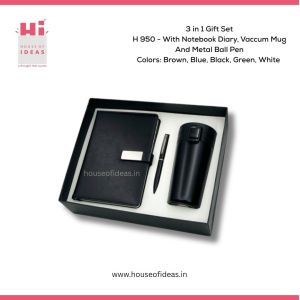 H950-With Notebook Diary, Vaccum Mug and Metal Ball Pen