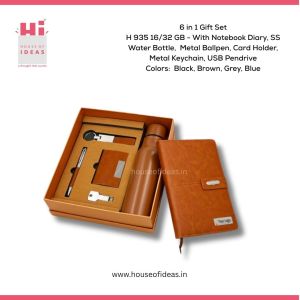 H93516/32 GB-With Notebook Diary, SS Water Bottle, Metal Ballpen, Card Holder, Metal Keychain, USB Pendrive