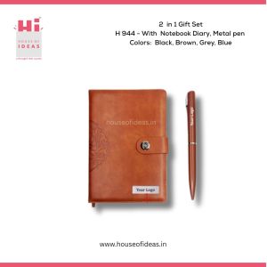 H944-With Notebook Diary, Metal pen