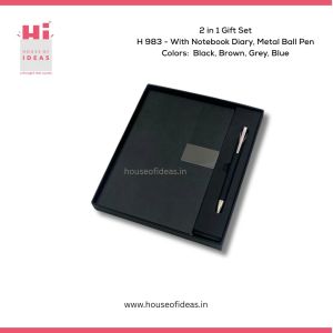 H983-With Notebook Diary. Metal Ball Pen